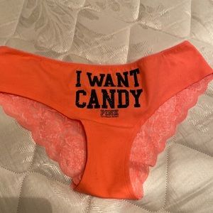 Victoria Secret Pink  SZ LG NWOT NEVER BEEN WORN LACE BACK LOW RISE HIPSTER